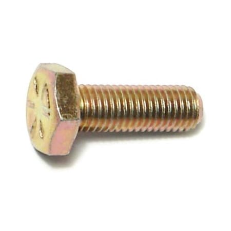 Midwest Fastener Grade 8, 1/4"-28 Hex Head Cap Screw, Zinc Yellow Steel, 3/4 in L, 50 PK 00826